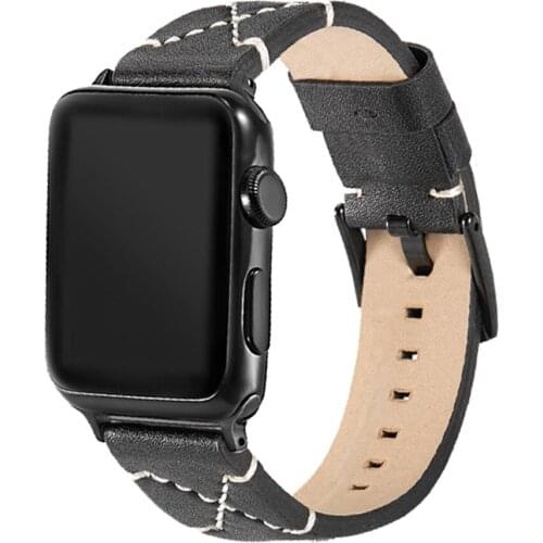 For Apple Watch Band Genuine Leather Durable Good Quality for iWatch Bracelet 44mm 42mm 40mm 38mm 1 2 3 4 5 6 Apple Watch Strap