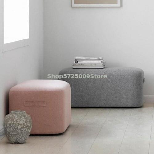 Nordic net red light luxury shoe replacement stool clothing store stool simple fabric sofa stool living room small sofa low stoo