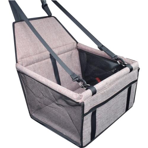 Pet Dog Car Seat Travel Carrier Cage, Oxford Breathable Folding Soft Washable Travel Bags for Dogs Cats or Other Small Pet