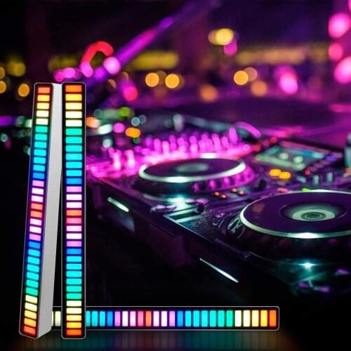 LED Strip Light Sound Control Rhythm Atmosphere Light 32LEDs RGB Colorful Music Induction Light USB Car Home Decoration Lamp