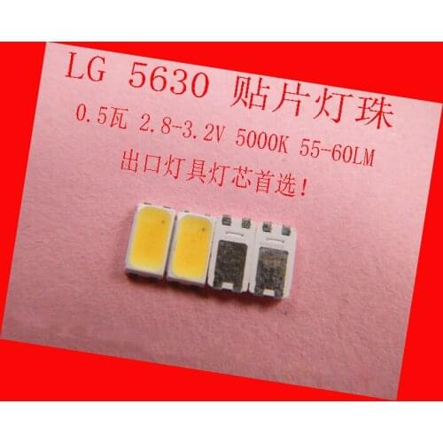 SMD LED Beads LG 5630 2.8-3.2V 150MA 0.5W 5000K nature White For LG TV backlight, Spotlights, Ceiling lamp bulb lamp