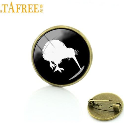 TAFREE New Zealand kiwi birds picture brooches jewelry exquisite women men vintage Owl birds badge pins Best Deals Ever T442
