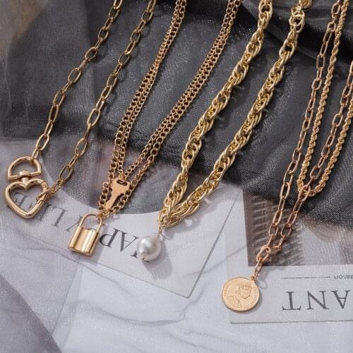 Vintage Necklace on Neck Gold Chain Choker Necklace for Women Statement Multilayer Metal Party Necklace 2021 Trend Jewelry Gifts