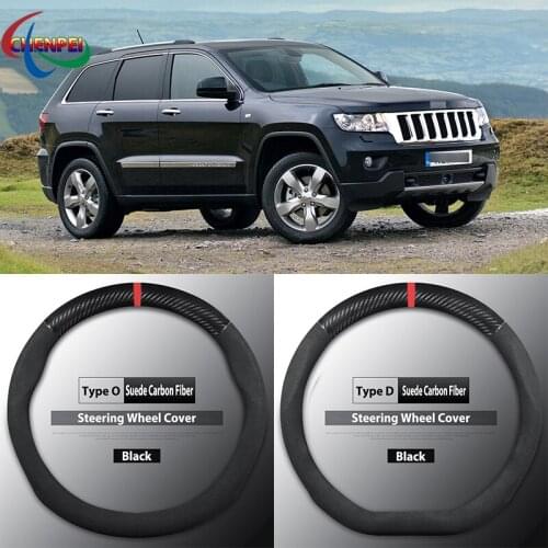 Four Seasons Universal Non-Slip Carbon Fiber Suede Steering Wheel Cover For Jeep Grand Cherokee Car Interior Accessories