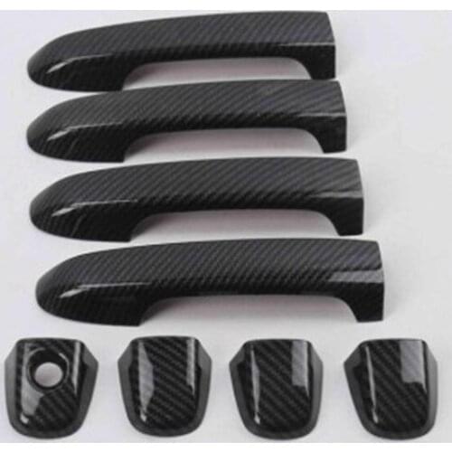 ABS Carbon fiber Door handle Protective covering Cover Trim Car styling for Toyota Camry 7th Generation 2012 2013 2014