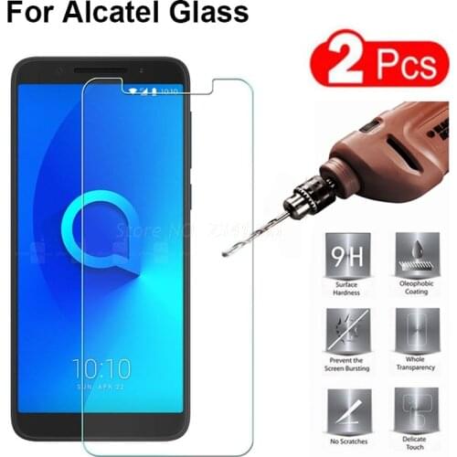 2PC Tempered Glass For Alcatel 1 1X 1C 1S 3 3X 3V 3C 2019 Tetra 5033D 5059D 5009D 5009A 5052D 5058i 5099D 5026D Screen Protector