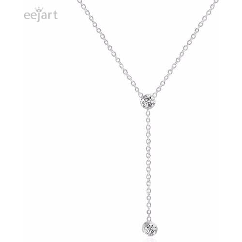 Y Shape Design woman Chain Stainless Steel Necklace For Women Fashion Jewelry Rose cubic zirconia choker