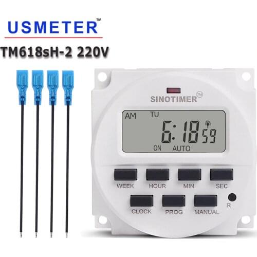 220V AC 1 Second Interval Super Big 1.6 Inch Display 7 Days Programmable Digital Timer Relay Voltage Output Timer Switch