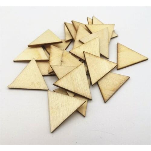 100pcs 25mm 1 inch Blank Wood Triangle Shapes Disks Slices For Favor Tags Pendant Embellishments DIY Crafts