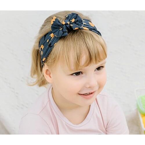 2pcs/lot Rabbit Ears Baby Headbands Hair Hoop Stretch Knot Hair Bows Soft Nylon Children Hair Bands For baby Hair Accessories