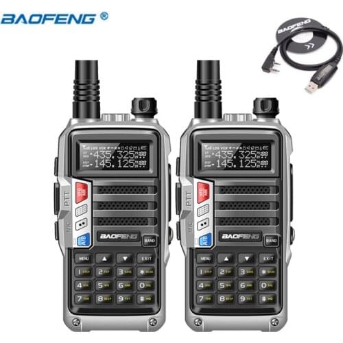2Pcs BaoFeng UV-S9 Powerful Walkie Talkie CB Radio Transceiver 8W 10km Long Range Portable Radio set for forest&city+usb cable