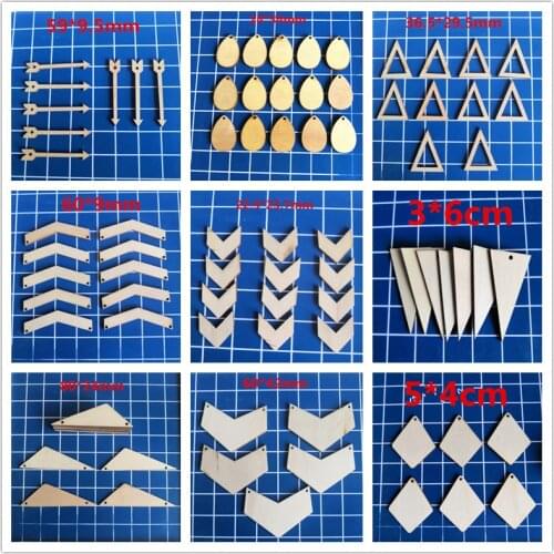 20pcs Natural Wood Triangle Chips Diy Accessories Jewelry Design Handmade Beaded Original Wooden Ornaments