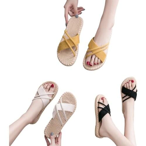 2021 New summer outer wear womens slippers fashion flat beach slippers