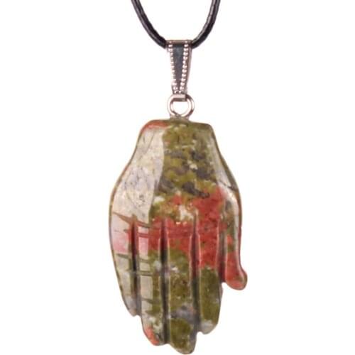 24pcs/lot Lapis lazuli Amethysts Agates Hand Shape Palm Natural Stone Creative Pendants Charms Pendulum for Jewelry Making Free