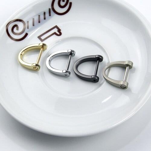 50pcs Stainless steel D-ringshackle Clasp Buckle Keychain Ring Hook screw pin joint Connecter Bag Strap Leathercraft Parts