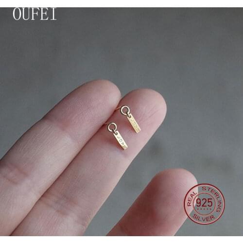 925 Sterling Silver Small Stud Earring For Women Simple Charm 18k Gold Plated Love Girl Gift Earrings 2021 Trend Fine Jewelry