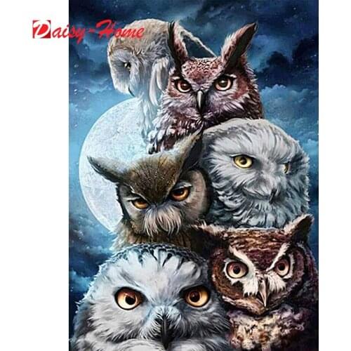 Diamond Mosaic Full Square Owl Rhinestones Art Animal Diamond Painting Cartoon Cross Stitch Decoration For Home