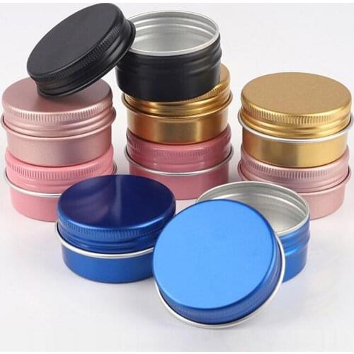Rose Gold Screw Thread Aluminum Ointment Jar 30g Cosmetic Makeup Lipstick Lip Balm Concealer Refillable Metal Tin Pot 50pcs