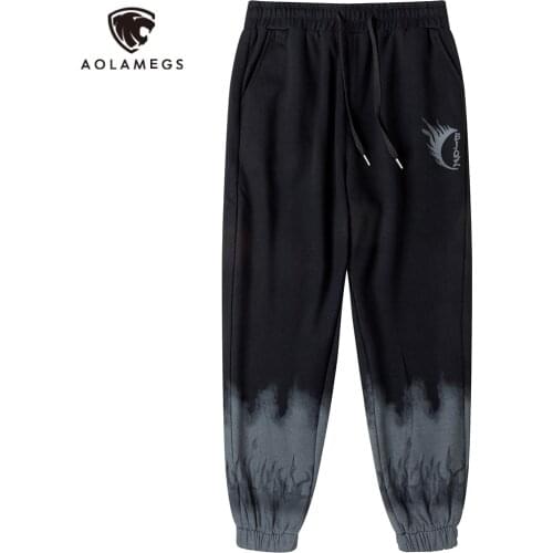 Aolamegs 2021 Casual Pants Men Joggers Sweatpants Pockets Elastic Waist Trousers Autumn Mens Joggers Pants Sportswear Tracksuit