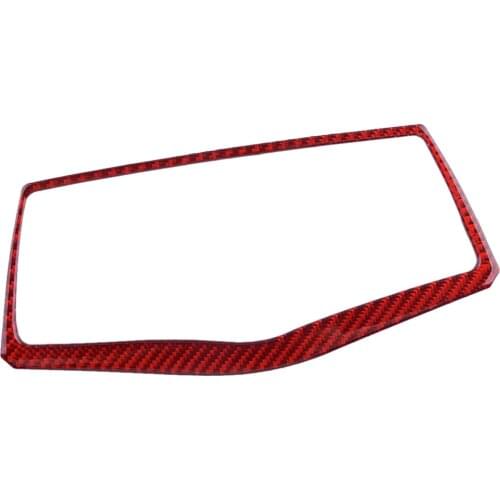 Car Red Carbon Fiber GPS Navigation Panel Cover Sticker Fit For Nissan 370Z 2009 2010 2011 2012 2013 2014 2015 2016 2017-2020