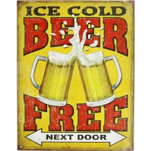 Bar Humor Tin Metal Sign Ice Cold Beer Tin Sign Retro Metal Sign Metal Poster Metal Decor Wall Sign Wall Poster Wall Decor Home