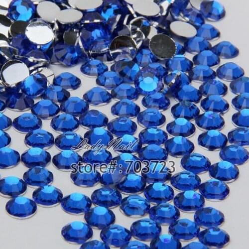 1000Pcs/Bag ss16 4mm Acrylic Nail Art Glitter Rhinestones Nail Tools DIY Decoration not hotfix Dark Blue N11