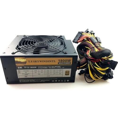 Free ship Computer Mining Power 1800W psu PC Power Supply 12V 24PIN 8PIN for Miner High quality Power supply For BTC ETC ZEC