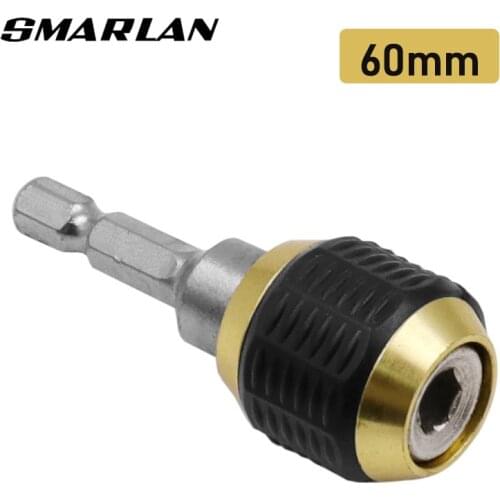 SMARLAN 60mm Hexagonal Shank Quick Coupling 1/4" Inner Hex Self-locking Connecting Rod Drill Bit Holder Drill Chuck Adapter Rod