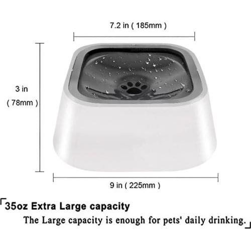Cat Dog Drinking Water Bowl 1.5L Anti-Overflow Non-Wetting Drinking Machine Floating Slow ABS PlasticCat Dog Bowl