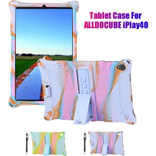 Tablet Case for ALLDOCUBE IPlay40 Tablet 10.4 Inch Silicone Case Adjustable Tablet Stand with Pen