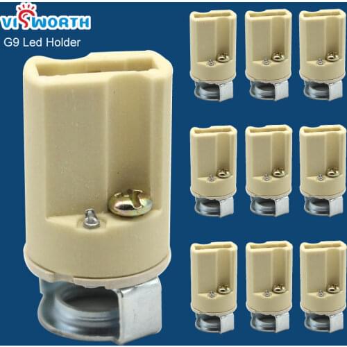 [VisWorth](10pcs/lot)High Quality G9 Lamp Base 250V 2A Creamic Boby Halogen Lamp Holder For G9 Led Light
