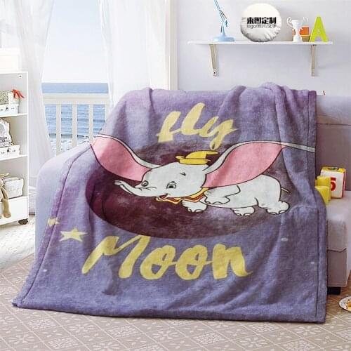 Disney Anime Dumbo Plush Blanket Throw for Children Kids Boys Girls on Bed Sofa Couch 150X200CM Twin Cartoon Bedding Bedspread