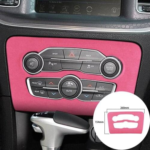 For Dodge Charger 2016-2021 Alcantara Suede Wrap Car Central Control Air Conditioner Switch Panel Strip Cover Trim Sticker