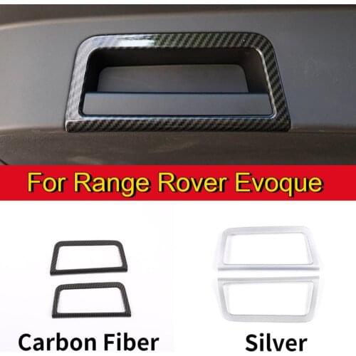 For Land Rover Range Rover Evoque L551 19-20 ABS Chrome/Carbon Fiber Texture Rear Trunk Handle Frame Cover Trim Car Accessories