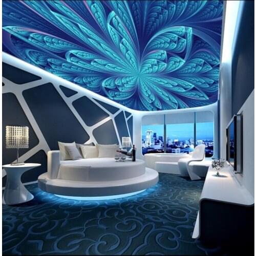 Ceiling Wallpaper Murals Living Room Bedroom Ceiling Mural Deco pattern ceiling blue ceilings flower ceilings