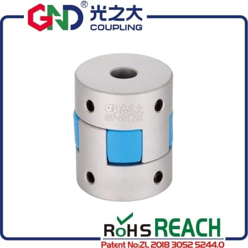GND gear hole minimum 3mm maximum 16mm Jaw D20 L30 shaped setscrew series flexible coupling shaft coupler servo motor coupling