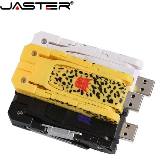 JASTER Hot sale 2.0 U disk 64GB 32g 4GB special offer cartoon character 16g cool transformation robot gift U disk free shipping