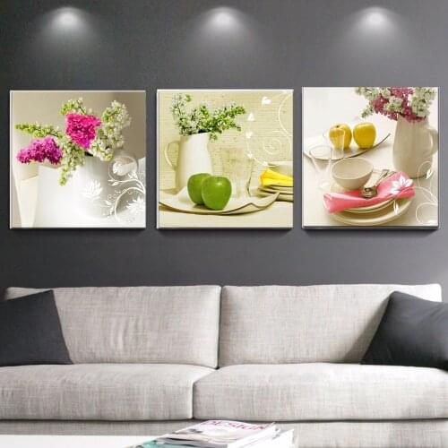 3 Pcs Canvas paintings for kitchen fruit wall decor modern flowers canvas art wall decorative pictures for living room No Frame