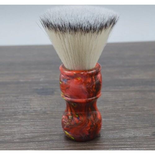 DS 26MM soft plat top synthetic hair shaving brush with colorful resin handle for man beard tools