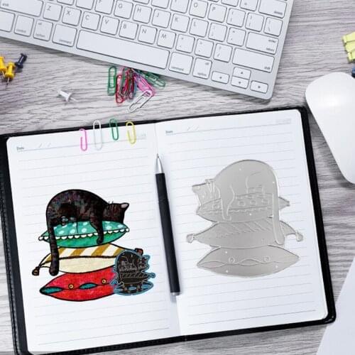 Cats Pillow Metal Cutting Dies Stencil Scrapbooking DIY Album Stamp Paper Card Embossing Decoration Craft