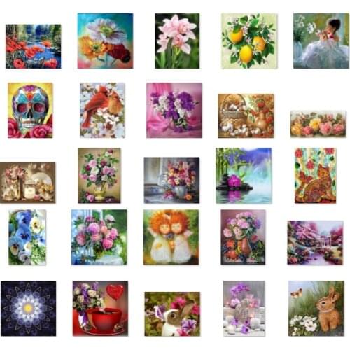 Rabbit Butterfly Flower cross stitch kit people 18ct 14ct count print canvas stitches embroidery DIY handmade needlework