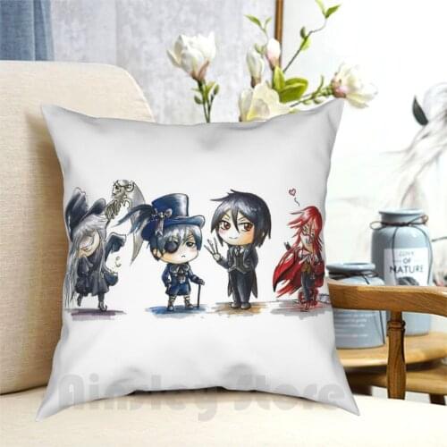 Kuroshitsuji Chibi Pillow Case Printed Home Soft DIY Pillow cover Black Butler Black Butler Michaelis Grell Ciel
