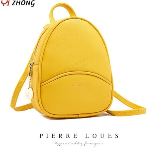 YIZHONG PU Leather Mini Backpacks for Women Multifunction Softback Backpack Purse for Daily Luxury High Quality Female Bookbag
