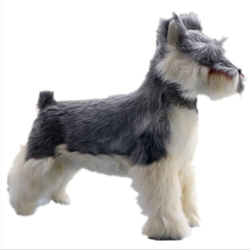 Simulation animal dog toy ornaments soft shepherd schnauzer wolf dog model exhibition hall home decoration 42x45cm DY80062