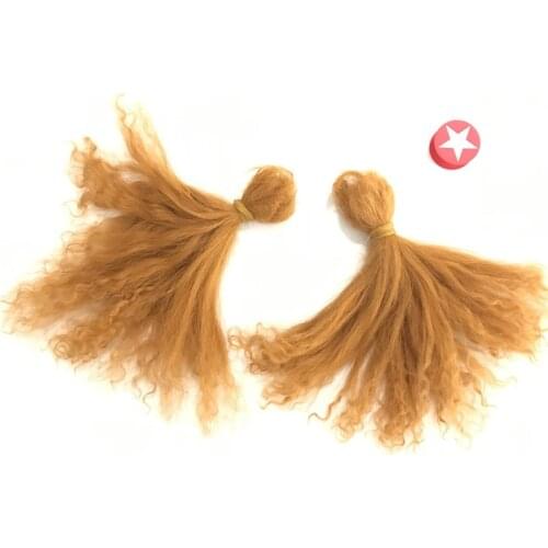 Mohair DIY Reborn Baby Doll Hair With Black gray / caramel Color A Little Curly Bebe Reborn Kit Wig Diy Doll Accessories