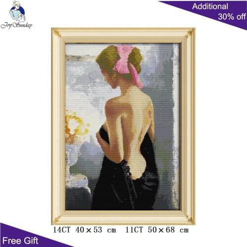 Joy Sunday Bath Beauty Cross Stitch RA043 14CT 11CT Counted and Stamped Home Decoration Bath Woman Cross Stitch Kits