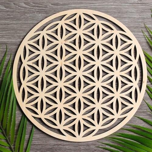 Set of 10 pcs hign quality Wooden Wall Sign Flower Of Life sacred geometry home decoration Wooden Wall Art Wall Decoration