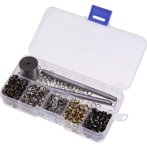 Metal Eyelet Set Leather Craft Repair Scrapbooking DIY Leather Hole Clothes Accessories With Hand Knocking Tools