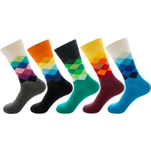 1 Pair Unisex Winter Autumn Happy Socks 2019 Cotton Men and women Crew Skateboard Socks Funny colorful Pattern Wedding Sock Gift