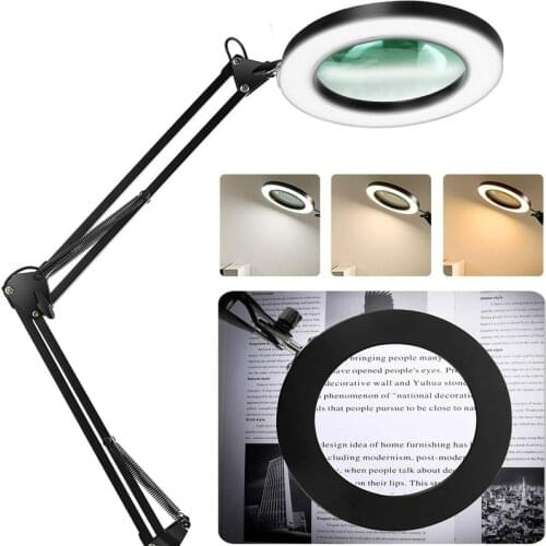 2021 NEW 200MM Diam 120 LED 8X Magnifying Glass for Reading Soldering station phone with LED light stand Illuminated magnifier